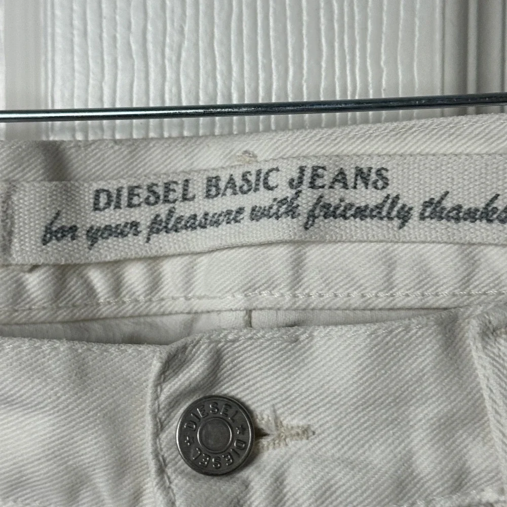 Diesel Jeans Men 32 White Modern Basic Industry RR55 Straight Leg Denim Italy